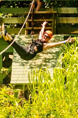 Demetria Clemons zip lining in Maui