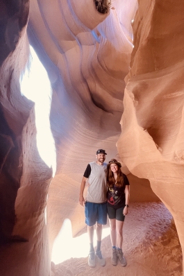A photo of Rachel near rock formations in Arizona.