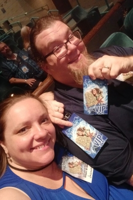 Adam Storm showing off his Weird Al Yankovic tickets