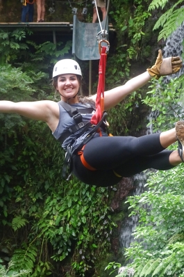 Ashlyn Johnson ziplining in Costa Rica