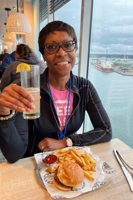 Cynthia Hazell Cutchin on a cruise ship