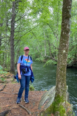 Janet Kuliesh hiking in Gorham, Maine