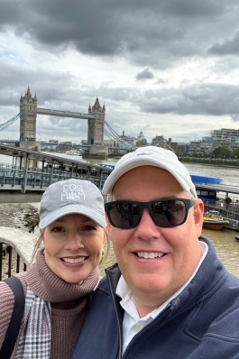 Vito Zuppardo in front of London's Tower Bridge