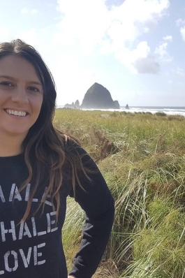 Jackie Contaldo at Haystack Rock in Oregon