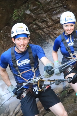 Cory Hainer and wife rock climbing