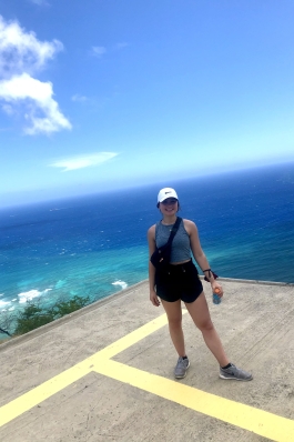 A photo of Lillian with the sea as a backdrop