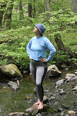 A photo of Jessica in a New Jersey forest.