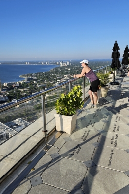 A photo of Jessica overlooking Tampa Bay.