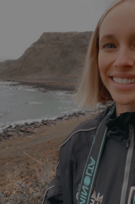 Christie on the Irish coast.