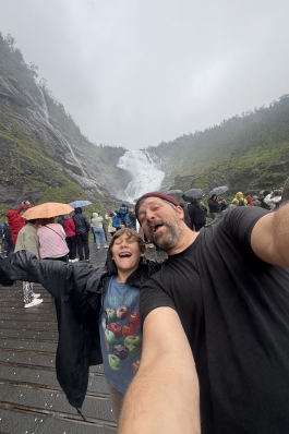 A selfie of Dylan and his child.