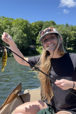 A photo of Layne fishing in the Adirondacks.